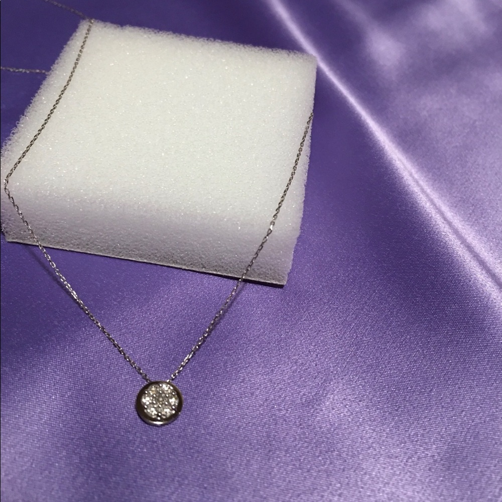 🆕18K White Gold Pave Diamond necklace
